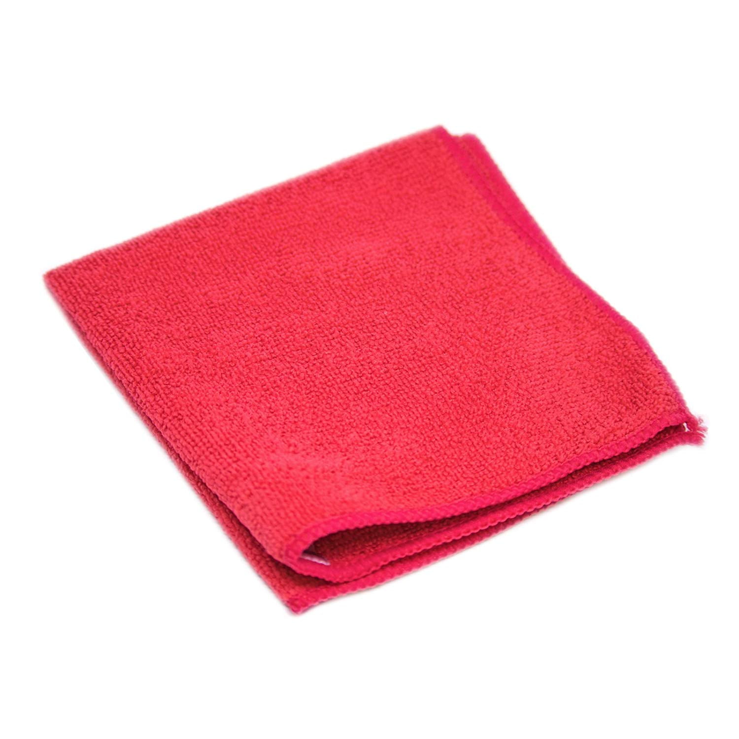 Etienne Alair Super Soft Microfiber Cleaning Cloth - Set of 48 Red Washcloths - 12 x 12 Inches