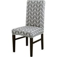 thumbnail image 4 of Dining Room Chair Covers Slipcovers Patterned Stretch Printed Parsons Dining Chair Cover Washable Removable Suitable Armless for Hotel Restaurant Ceremony Universal Size (6 Piece, Grey), 4 of 6
