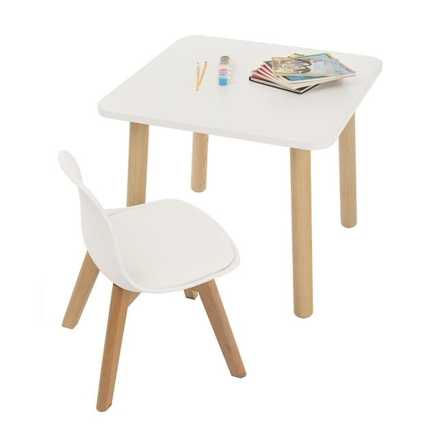 Mesa Cuadrada y Silla Frankfurt Duduk blanca melamina