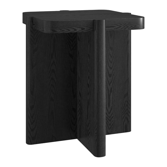 Evelyn&Zoe Modern/Contemporary 20" Wide Black Grain Side Table