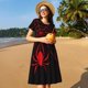 thumbnail image 4 of Disketp Red Spider para Vestido de Manga Corta para Mujeres, Vestidos de Verano para Mujeres, Casual y Holgado para la Playa, 4 of 6