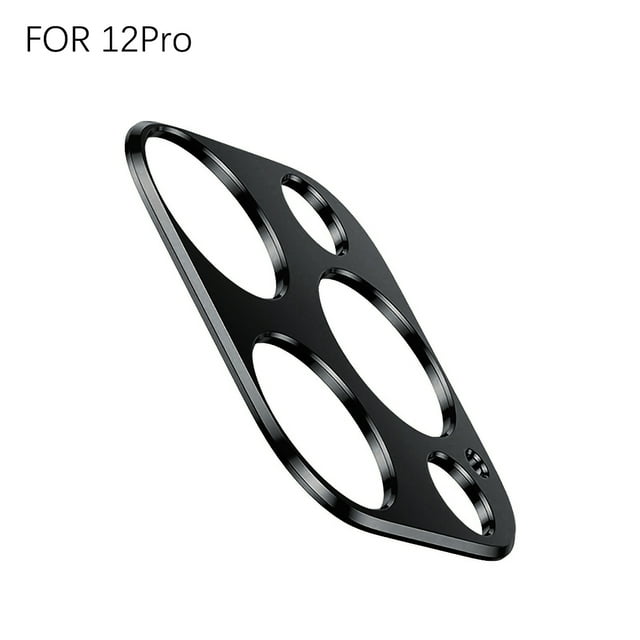 Phone Camera Cover Aluminum Alloy Phone Camera Lens Film Aluminum Alloy Phone Camera Protector, Black, Replacement for iPhone 12 Pro