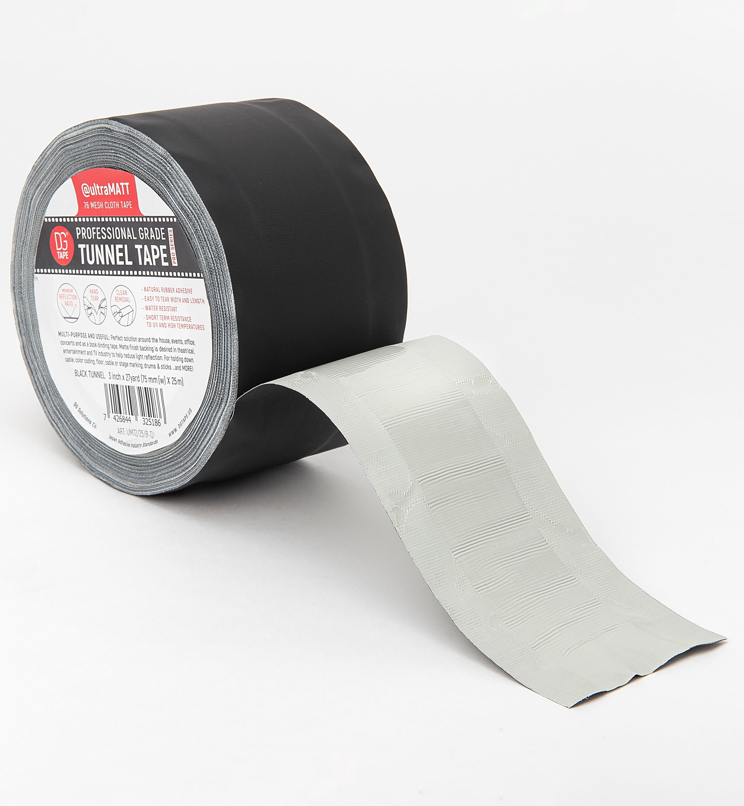 3 inch x 30 yards - Black Gaffer Tunnel Tape | DGTAPE@ultraMATT