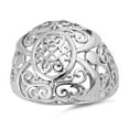 thumbnail image 3 of 925 Sterling Silver Oxidized Platinum Plated Intricate Hearts Vines Women Valentines Day Gifts Ring, 3 of 4