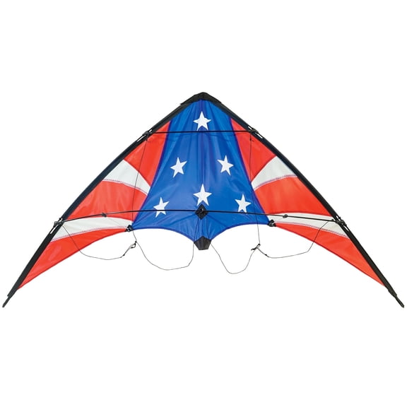 In the Breeze 3316 - Stars & Stripes Stunt Kite - 2-Line Sport Kite - Includes Kite Line and Bag