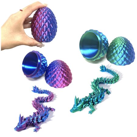 2 Packs Dragon Eggs with Dragon Inside, Dragon Egg Fidget Toy, 3D Dragon Eggs with Dragon Inside, Mystery Dragon Egg, 3D Printed Dragon Egg, Stocking Easter Basket Stuffers