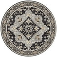 thumbnail image 6 of UERMEI 6'x6' Round Washable Area Rugs for Living Room, Vintage Floral Boho Printed Carpet, Non Slip Indoor Large Rugs for Bedroom Home Decor Carpets, Black, 6 of 8