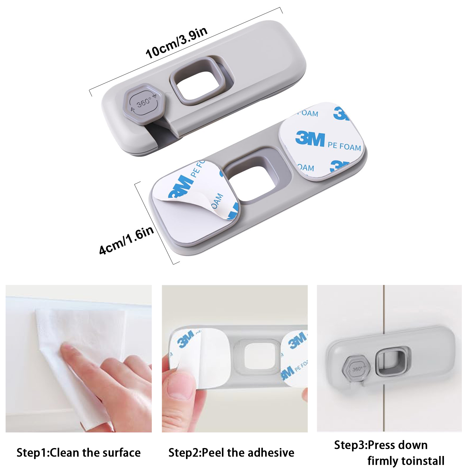 UUDIMEE Fridge Lock Childproof Door Latch 2-Pack photo 4