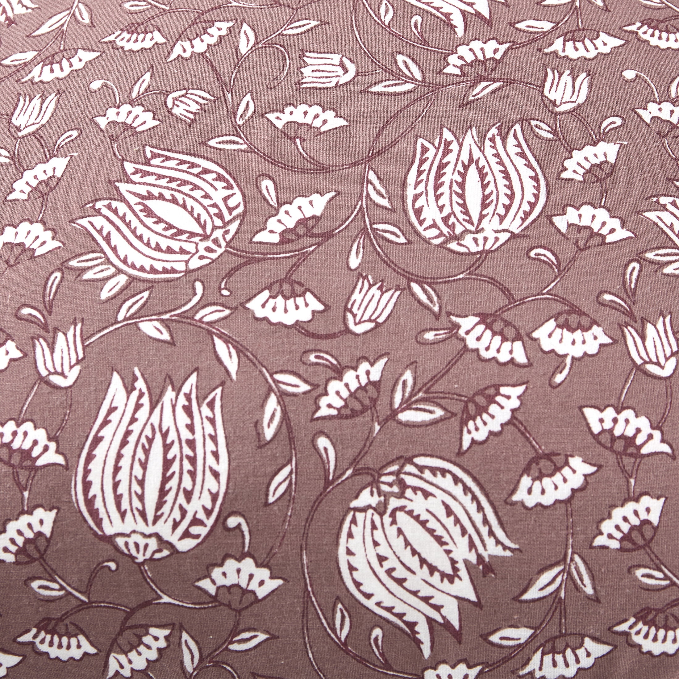 My Texas House 18" x 18" Arden Dusty Mauve Floral Cotton Decorative Pillow Cover
