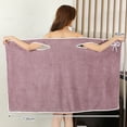 thumbnail image 6 of Tnobhg Women Bath Towel Button Closure Spa Bath Towel Wrap Soft Quick Drying Shower Bathrobe for Home Bathroom, 6 of 8