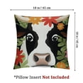 thumbnail image 4 of Rectangle Pieces Pillowcases Cow with Flowers Leaves Zippered Throw Pillow Case Cushion Pillow Covers Protectors for Home Car Decoration, 4 of 7