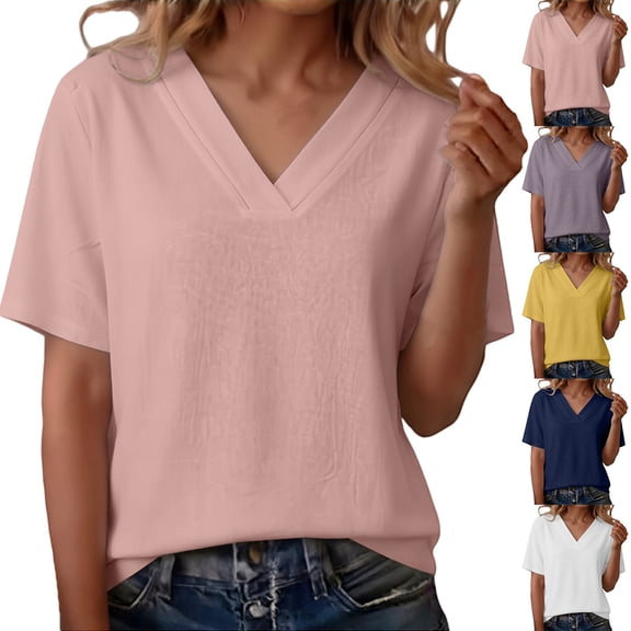 Tops For Women Loose Bat Sleeve Summer T Shirts Casual Plain Blouse Plus Size Tops S 4XL