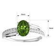 thumbnail image 5 of SuperJeweler 1 1/2 Carat Oval Shape Peridot and Diamond Ring In Sterling Silver For Women, 5 of 6