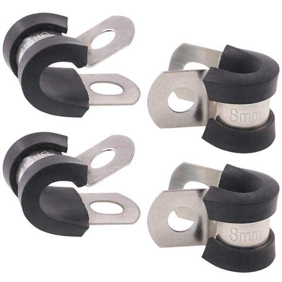 Keadic 20 piezas de abrazaderas de acero inoxidable con recubrimiento de goma de 8 mm