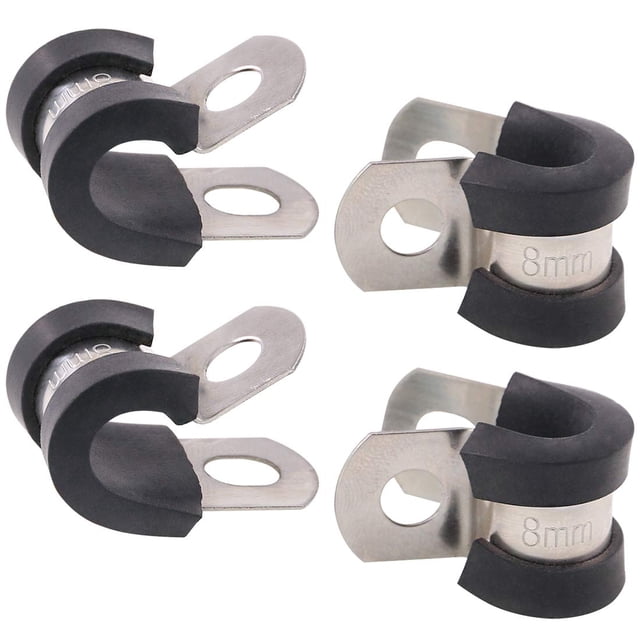 Keadic 20 piezas de abrazaderas de acero inoxidable con recubrimiento de goma de 8 mm
