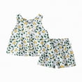 thumbnail image 4 of kpoplk Infant Toddler Baby Girl Summer Clothes Floral Ruffle Sleeve Shirt Dress Tops and Bloomers Shorts Set Cute Outfits Size 3-4 Years,Green, 4 of 4