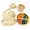 Off-white, variant on Baby Feeding Set,6 Piece，Baby Led Weaning Supplies with Suction Bowl Divided Plate, Toddler Self Feeding Dish Set with Spoons Forks Sippy Cup Adjustable Bib, Eating Utensils for 6+ Months