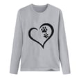 thumbnail image 2 of Pimelu Valentines Day Shirts for Women,Women's Tees Shirts,Cute Sport Vintage Oversized Sweatshirt for Women Plus Size Round Neck Long-Sleeve Pullover Women Tees Heart Paws Print Lightweight Pullover, 2 of 3