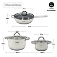 thumbnail image 2 of Bateria de Cocina Kaiserhoff-Queen Sense Acero Inoxidable Antiadherente Set 12 Piezas Plateado, 2 of 6