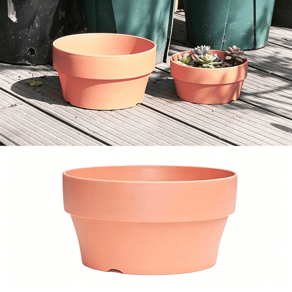 ACDANC 5" Terracotta Pot with Drain Hole,Shallow Terracotta Pots,Clay Pots for Plants,Shallow Flower Pot,Imitation Terracotta Pot for Succulent Cactus Nursery Planter Indoor Outdoor Garden