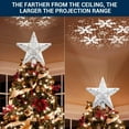 thumbnail image 3 of Christmas Tree Topper Decoration Lights LED Rotating Projector, Christmas Star with 6 Slides for Christmas Tree Decoration- Silver, 3 of 8