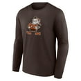 thumbnail image 2 of Men's  Brown Cleveland Browns Throwback Long Sleeve T-Shirt, 2 of 3