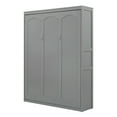 thumbnail image 6 of Queen Size Gray Murphy Bed Wall Bed with Shelves - Space-Saving Fold-Away Design for Guest Room, Home Office. Laminated MDF, Plywood. 89.8"L x 67.7"W x 88.5"H., 6 of 13
