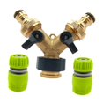thumbnail image 1 of Divisor de manguera de jardín, conector de latón de 2 vías, premium, profesional, reemplaza robusto adaptador de manguera de jardín en forma de Y,, 1 of 8