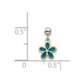 thumbnail image 3 of 925 Sterling Silver Mio Memento Gold Tone & Blue Enamel Flower Charm Pendant; for Adults and Teens; for Women and Men, 3 of 3