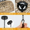 thumbnail image 4 of Hi-LIGHTS,3-Light Boho Rattan Farmhouse Chandelier Light Fixture with Woven Lampshade,Small Wicker Coastal Pendant Light for Dining Room,Bedroom,Kitchen Island,Hallway(Brown+Black), 4 of 8