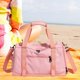 thumbnail image 1 of Bolsa de gimnasia Bolsa de viaje con zapatería con una tirada impermeable Correa ajustable Separación seca y húmeda para entrenamiento de hombres de Rosa, 1 of 8