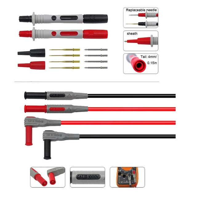 VONKY Test Cable Kit Household Industry Multimeter Clips Removable Inspection Multifunctional Measurement Spare Accessories Set