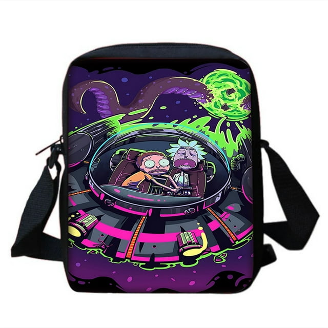 3 pcs set Funny M-mortys Cartoon R-ricks School Bag For Boy Girls with Shoulder Bags Pencil box Cartoon Backpack for Child
