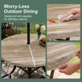 thumbnail image 5 of Round Outdoor Tablecloth with Umbrella Hole and Zipper, Brown Tablecloth with Elastic Waterproof, Vintage Modern Abstract Art Ombre Patio Table Covers for 55" - 60" Picnic Pool Tables, 5 of 9