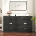thumbnail image 2 of VVFLU Wood Dresser for Bedroom, 6 Drawer Double Dresser, Modern Chest of Drawers with Deep Drawers, Large Storage Organizer for Living Room, Closet, 2 of 8