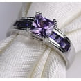 thumbnail image 5 of Yafe 18K Gold-Plated Princess Cut Created Amethyst Ring for Women Engagement Ring - Cubic Zirconia, 5 of 8