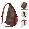 thumbnail image 3 of Sling Backpack,Multicolor Christmas Pattern Sling Bag with Water Bottle Holder,Waterproof Sling Bag for Men/Women with Headphone Jack for Hiking,Travel, 3 of 6