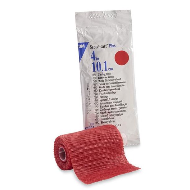3M Ortho 82422200 Scotchcast Plus Cast Tape, Fiberglass Red 4 in. x