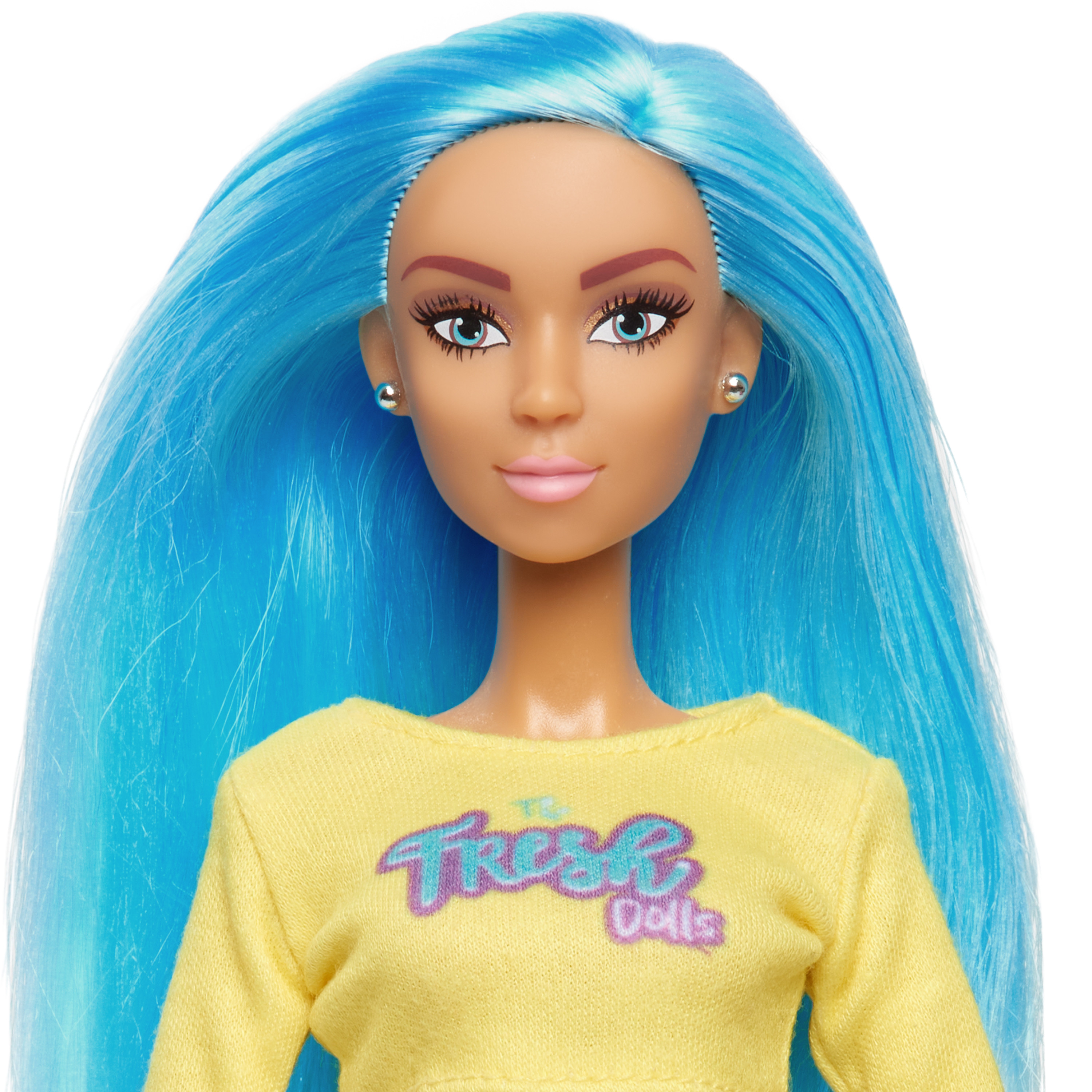Fresh Dolls Skylar Fashion Doll, 11.5-inches tall, yellow shirt and jean shorts, blue hair,  Kids Toys for Ages 3 Up, Gifts and Presents - image 3 of 5
