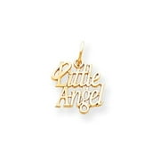 10k Yellow Gold Little Angel with Halo Charm Pendant