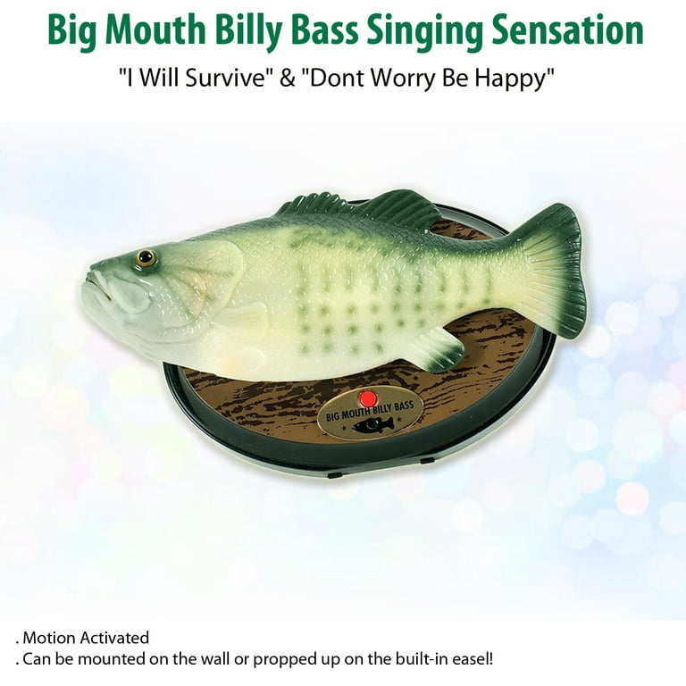 Gemmy Industries Big Mouth Billy Bass Singing Sensation Motion Sensor Fish  Wall Decor Toy Green 1in
