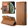 thumbnail image 3 of Designed for iPhone XS Max Wallet Case, with Card Slots Strong Magnetic Closure PU Leather Flip Fold Shockproof Kickstand Durable Purse Flip Case for iPhone XS Max - Brown, 3 of 7
