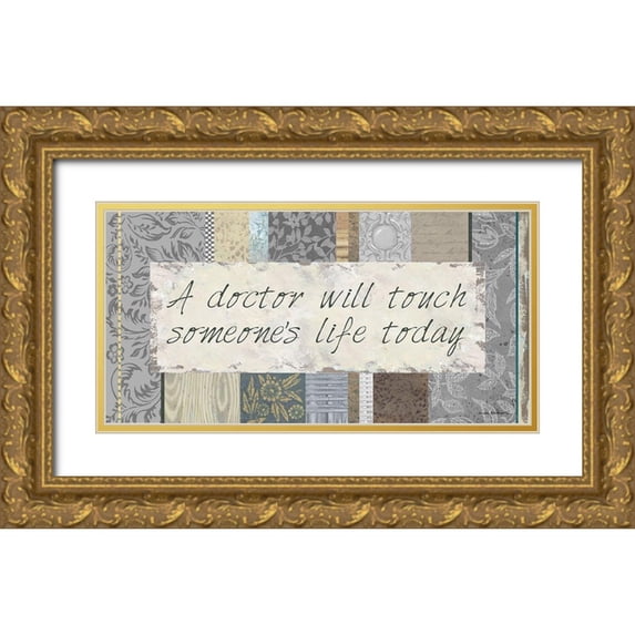 Phillips, Anita 18x11 Gold Ornate Wood Framed with Double Matting Museum Art Print Titled - Doctors Touch Lives