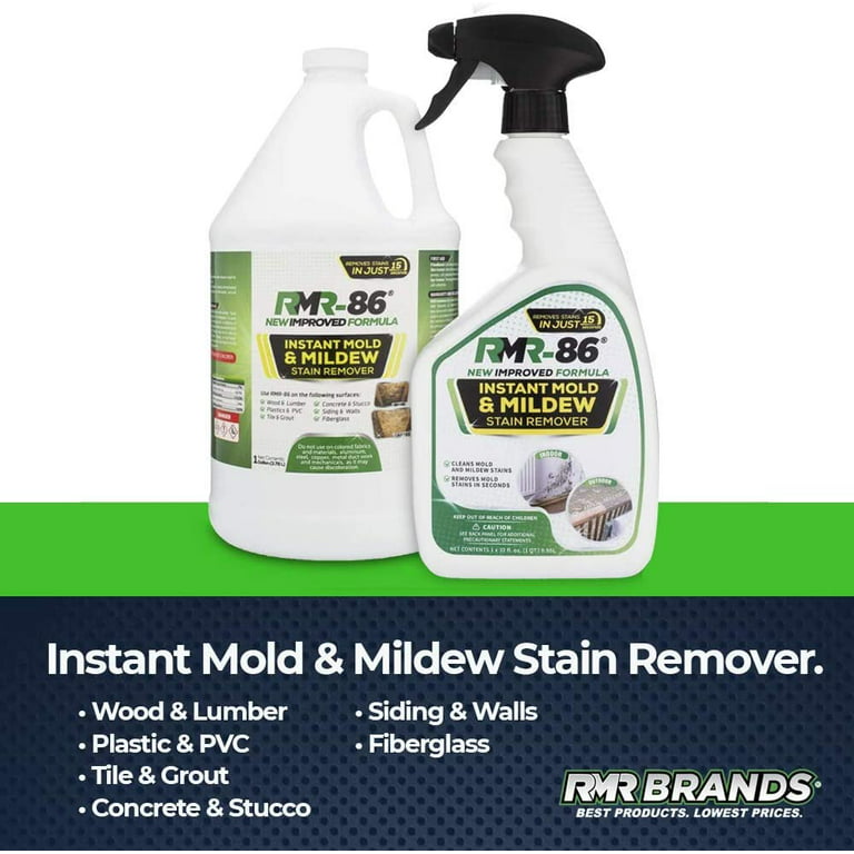 RMR-86 - Removedor instantáneo de manchas de moho y hongos - Fórmula sin  refregar; limpiador de suelos de baño y ducha, FBA_RMR-8632oz, 1