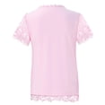 thumbnail image 6 of TENSUNNYD Women T Shirts Loose Fit Lace Top Crochet Crew Neck Short Sleeve Fashion Summer Loose Tee Casual T Shirt Comfort Quick Dry Tee Shirts Streetwear, 6 of 9