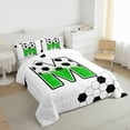 thumbnail image 3 of Castle Fairy Female Men Women Personalized Initial M Full Size Comforter Sets 3-Piece,Gradient Bling Glitter Bedding Comforter Set,Abstract Honeycomb Sport Soccer Lightweight Bedding Sets, 3 of 8