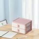 thumbnail image 5 of Caja de almacenamiento de escritorio con cajón | Organizador de plástico transparente para cosméticos, joyas y artículos de papelería | Estante de almacenamiento multifuncional apilable y comp, 5 of 5