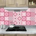 thumbnail image 4 of Wall Tile Stickers Peel and Stick Backsplash Decals 10Pcs Pink Flowers Pattern Decor Kitchen Bathroom Mural 5.9"x5.9", 4 of 8