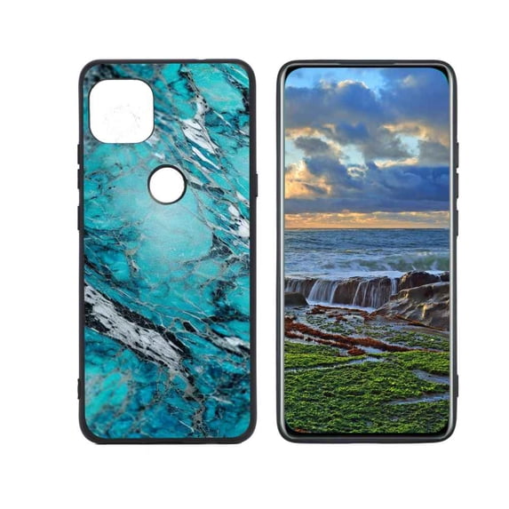 Compatible with Moto One 5G Ace Phone Case, Marble-Custom63 Case Men Women, Flexible Silicone Shockproof Case for Moto One 5G Ace