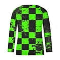 thumbnail image 4 of EchfiProm Women Tops Graphic Fall Green New Arrivals Long Sleeve Relaxed Fit V Neck Pullover Tops, 4 of 5